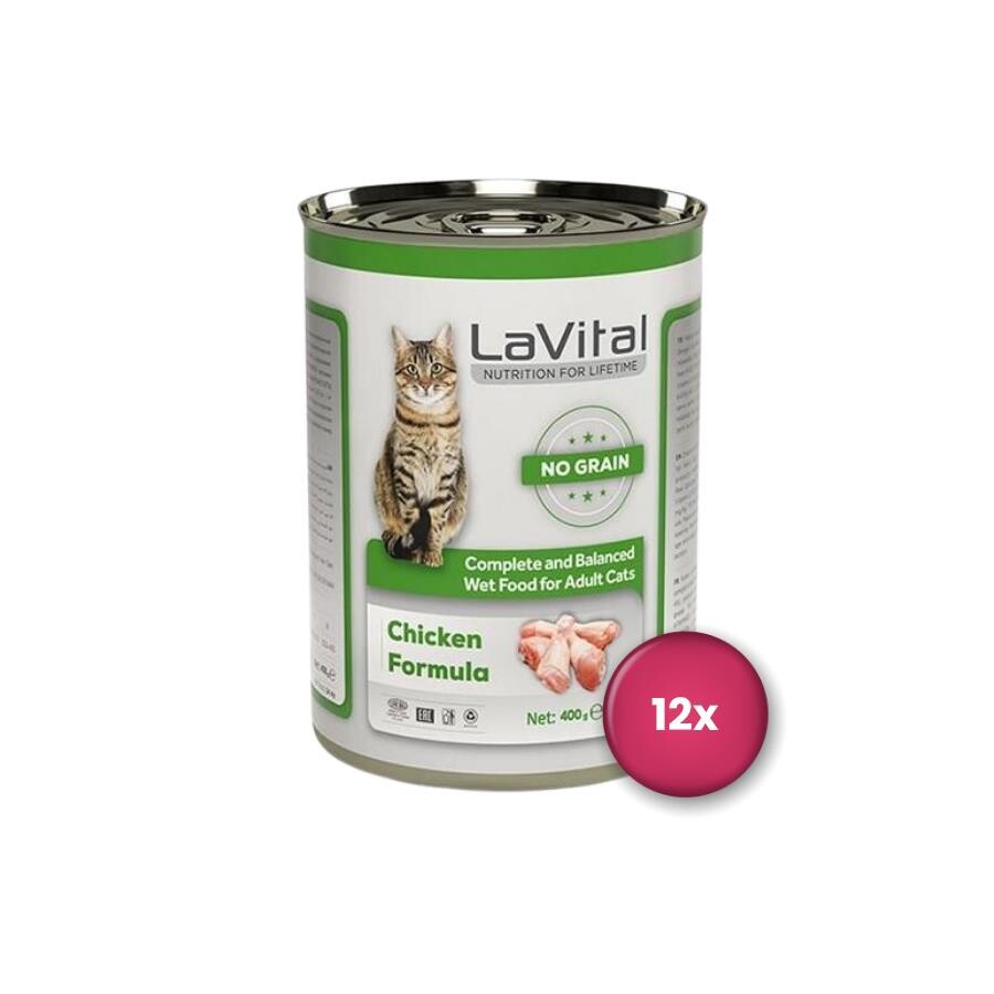 Lavital Adult Tahılsız Tavuklu Yetişkin Kedi Konservesi 400 GR 12 ADET | SRC: Barcode: 8681612751140-12